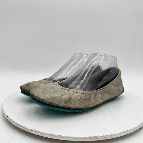 Tieks by Gavriell Women Size 7 Grey Green Leather Slip-on Comfort Ballet Flats - Picture 1 of 13